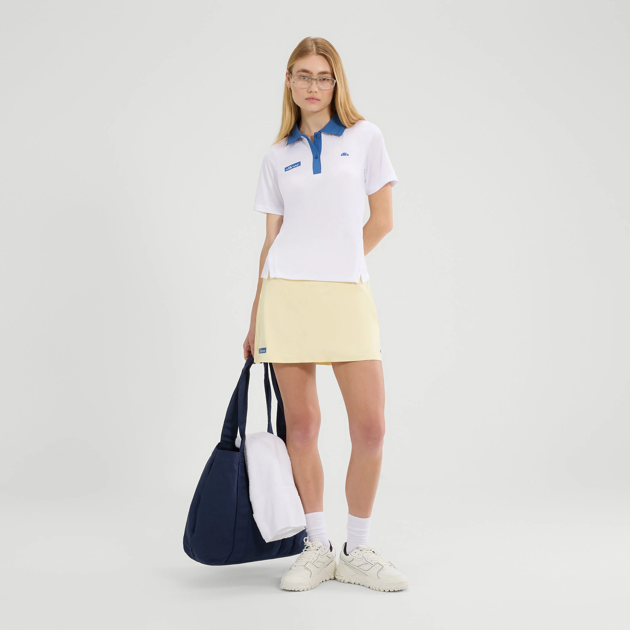 Di Lepre Polo Damen-Weiß,Blau - Image 4
