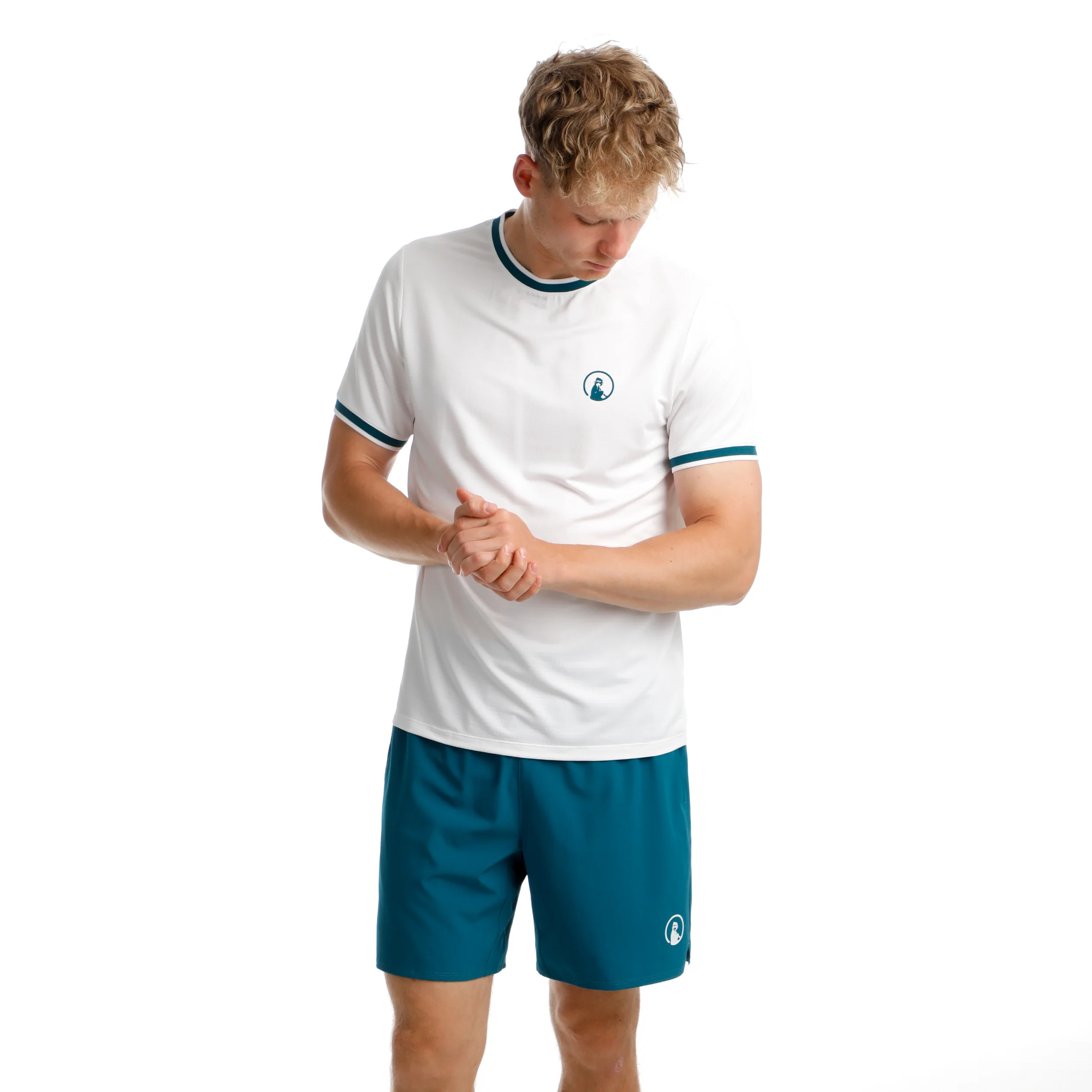 Create Challenger 2in1 7inch Shorts Herren-Petrol,Weiß - Image 6